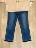 SOPHIA CURVY MICRO FLARE CROP DENIM- Dusk