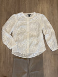 L/S BTN FRT BLOUSE- Cream