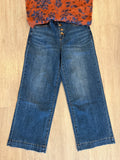 AUDREY BTN FLY WIDE CROP DENIM- Dusk