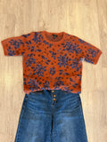 ELBOW SLV CREW NECK SWEATER- Maple