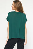 Hunter Green Boat Neck Top