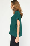 Hunter Green Boat Neck Top