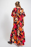 Floral Print Mirabelle Satin Maxi Dress