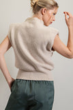 Oatmeal Sleeveless Knit Top
