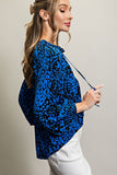 Blue Animal Print Top