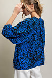 Blue Animal Print Top