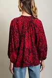 Red Animal Print Top