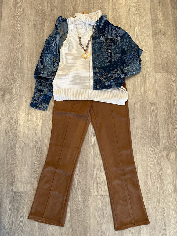 FLY FRT PANT W/ RAW EDGE FRT LEG SEAM