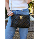 Madelyn Clutch/Crossbody Black Quilted Ld P38806