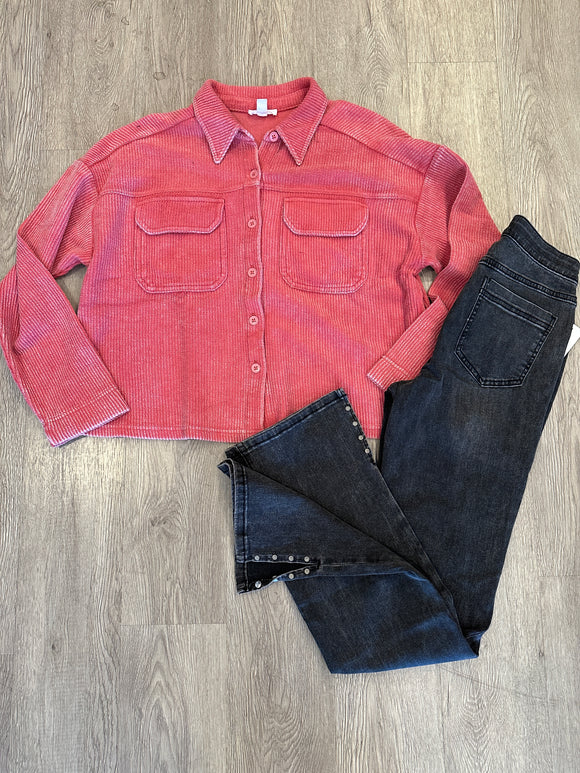 RELAXED FIT CROP SHACKET