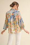 Blue Mix Floral Chiffon Top G13042