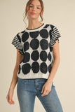 Polka Dot/Stripe Knit Top H41173