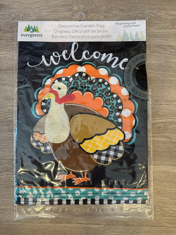 Mixed Print Turkey Garden Applique Flag
