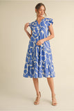 Blue Print Midi Dress H9904