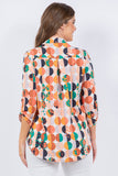 Navy/Orange Print Tunic