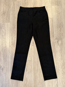 FLATTEN IT PULL ON ANKLE PANT W/BK SEAM- Black
