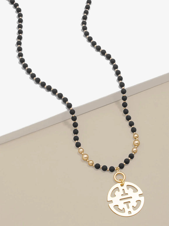 Traveling Pendant Matte Bead Necklace