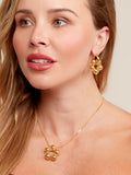 Lucite Covered Flower Charm Chain Necklace