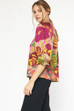 Taupe Floral Print Top