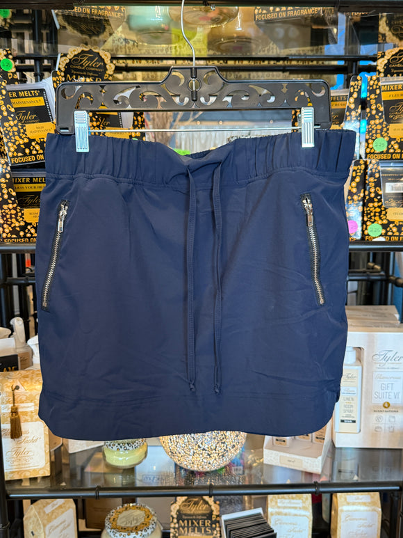 Norah Skort with Zipper Pocket- Navy