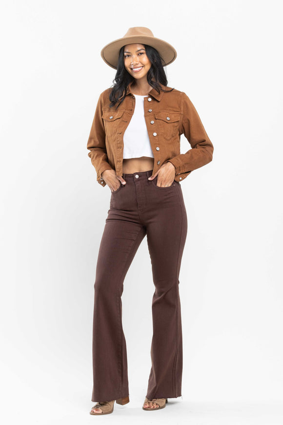 Espresso HW Tummy Control Garment Dyed Flare