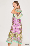 Moss Mix Print MIDI Dress