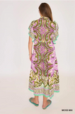 Moss Mix Print MIDI Dress