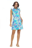 White Shell Ruffle Polo Dress