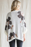 Ivory Floral 3/4 Sleeve Sweater
