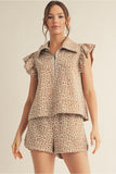 Taupe Leopard Print Short Set