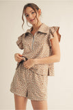 Taupe Leopard Print Short Set