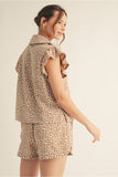Taupe Leopard Print Short Set