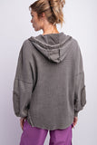 Ash Mineral Washed Thermal Hoodie Jacket