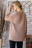 Taupe Puff Sleeve Urban Ribbed Top