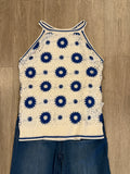 CROCHET HALTER SWEATER TANK