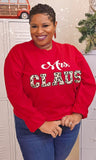 Mrs. Claus Leopard Patch Letter Long Sleeve Shirt