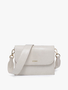 White Crocodile Embossed Crossbody