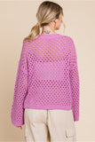 Lilac Knit Button Up Cardigan