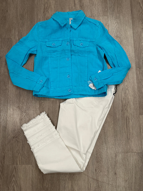 Turquoise Linen Jacket