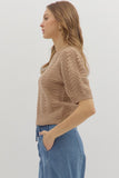 Taupe Knit Pattern Sweater T27848