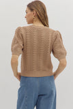 Taupe Knit Pattern Sweater T27848