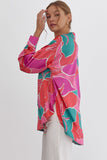 Orchid Jade Print Button Up Top