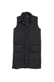 Katydid Long Quilted Puffer Vest- Black