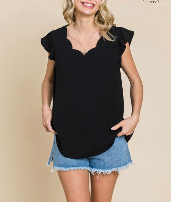 Royal Scallop Neck Top