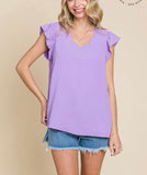 Lavender Scallop Neck Top