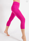 Hot Pink Capri Leggings w/ Pockets