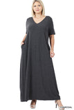 Charcoal V-Neck Maxi