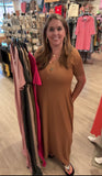 Charcoal V-Neck Maxi