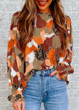 Rust Abstract Print Top