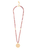 Iridescent Medallion Long Necklace